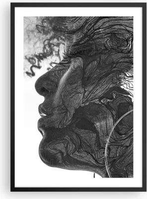 Produktbild von Gerahmtes Poster - Schwarzer Rahmen - Frau Linie Kunst. - 50x70 cm - Wand Bild - Wanddeko - Wandbilder - Kunstposter - Wandposter - Bilderrahmen - Bilder - Kunstdruck - P2BPA50x70-4687
