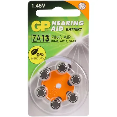 Obrázek produktu pro GP Batteries Hearing Aid ZA13, Baterie na jedno použití, Zinek-vzduch, 1,4 V, 6 kusů, 5,4 mm, 7,9 mm