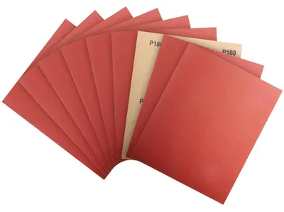Obrázok produktu pre Sada brúsneho papiera, 10 kusov, zrniteľnosť 180, rozmer 23 x 28 cm, vhodná na hrubé aj jemné brúsenie