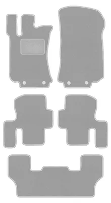 Image de Tapis de sol en moquette pour Mercedes R-klasa W251 2005-2013 (Minivan 7 osób krótki) – jeu 4 pièces, gris, sur mesure – Wielganizator OSLO