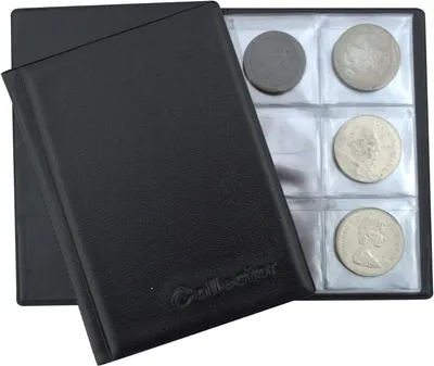 Imagen del producto de Álbum para 48 monedas grandes, de 30-45 mm de diámetro, con dimensiones de 125x170x8 mm, ideal para monedas de 5 libras y euros
