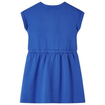 Image de vidaXL Robe pour enfants avec cordon de serrage bleu cobalt 128