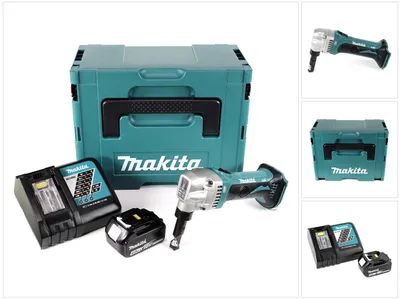 Image de Makita DJN 161 RM1J 18V Grignoteuse sans fil + 1x Batterie 4,0Ah + Chargeur + Coffret Makpac