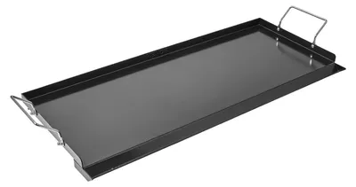 Zdjęcie produktu dla Płyta grillowa stalowa 812x310 mm uniwersalna z uchwytem do BBQ i biwaku