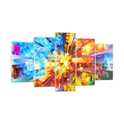 Produktbild von Bilder auf glas - Abstraktion modern - 160x85cm - Glasbilder - Wandbilder - Kunstdruck - zum Aufhängen bereit - Wanddekoration aus Glas - Glas Bilder - Wandbild auf Glas - 5 Teile - GEA160x85-3982