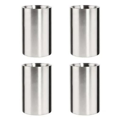 Produktbild von 4x Weinkühler Edelstahl doppelwandig Höhe 19 cm Ø 12,2 cm Sektkühler Wein Sekt Flaschenkühler