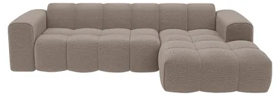 Produktbild von Ecksofa - Ecke rechts aus Chenille-Stoff in Taupe von Maison Céphy CALESO