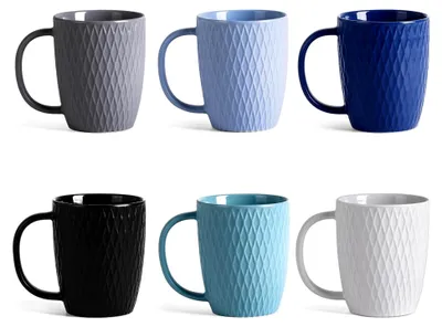 Produktbild von Tassen Set 6er x 400ml – Große Kaffeetassen mit Henkel – Teetassen Set – Keramik Becher – Porzellan Bechersets – Kaffee Tassen Set