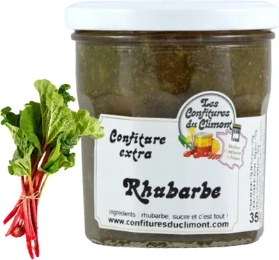 Produktbild von Les Confitures du Climont Rhabarber Konfitüre extra 350g – Handwerklich hergestellt