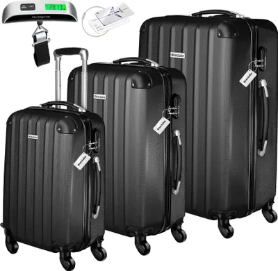 Image de Ensemble de 3 valises Talia avec pèse-bagage et étiquette à bagages - noir