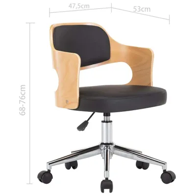Immagine prodotto di vidaXL Sedia da ufficio girevole, nero, legno curvato e Pelle finta