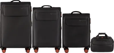 Produktbild von 3er-Set Koffer TERN + Bordtasche Wings Grau mit Teleskopgriff