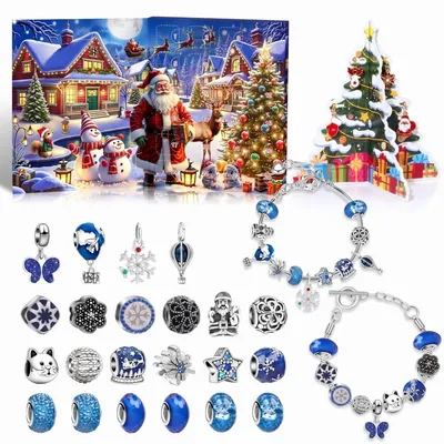 Imagen del producto de Calendario de Adviento Pulsera con Accesorios Calendario de Adviento Niños 2026 para Niñas Adolescentes y Mujeres