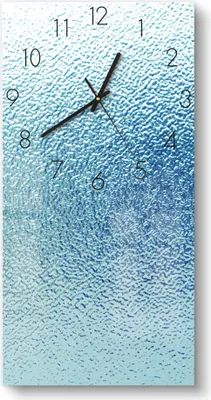 Produktbild von DEQORI Glasuhr 30x60 cm Zahlen 'Milchglas mit Blaustich' Wanduhr Glas Uhr Design leise