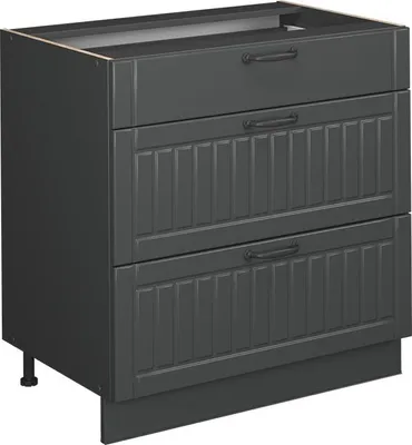 Produktbild von Küchenunterschrank Vicco Fame-Line Dunkelgrau 80 cm mit 3 Schubladen, AP Anthrazit, Model 56758