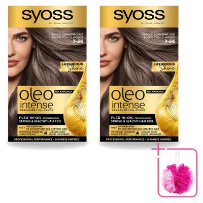 Image de 2 x Coloration capillaire SYOSS Oleo Intense 7-56 Moka Brun foncé, sans ammoniaque - Pack économique - 2 unités