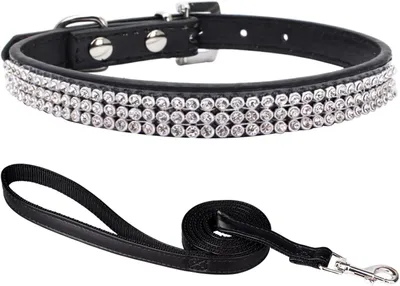 Imagen del producto de Collar para perros pequeños, color , con pedrería, ajustable, ideal para razas pequeñas
