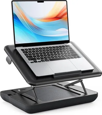 Zdjęcie produktu dla Podkładka pod laptopa Famanu z regulowaną wysokością, przeznaczona dla laptopów do 17 cali - ergonomiczna podставка pod laptopa do użytku w łóżku i na sofie