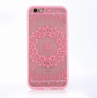 Produktbild von Handy Hülle Mandala für Samsung Galaxy S6 Design Case Schutzhülle Motiv Kreis Cover Tasche Bumper Rosa