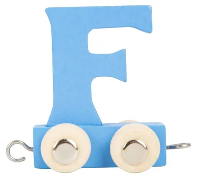 Produktbild von Small Foot - Buchstabenzug aus Holz blau - f - 12 Stück