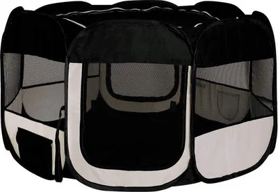 Productafbeelding van Famanu hondenren voor kleine honden en katten - Ademend - 110x110x64 cm - Zwart
