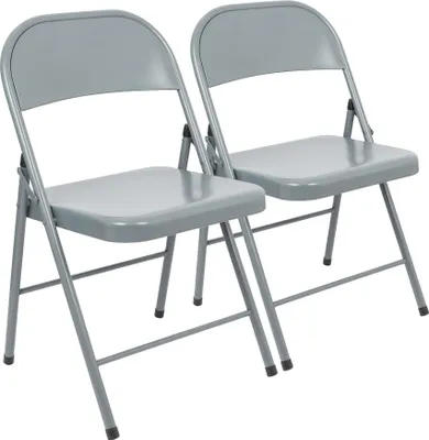 Produktbild von Harbor Housewares Metallklappstühle – Mattgrau – 2er-Pack