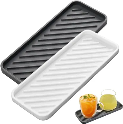 Imagen del producto de Dispensador de jabón - Juego de 2 - Silicona - Plegable - Blanco y gris