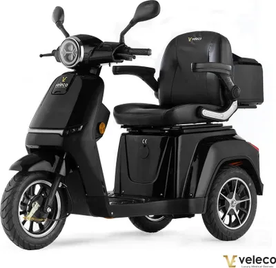 Produktbild von Elektromobil Veleco Turris - 3-Rad Mobilitätsroller - Voll-LED Beleuchtung - 800W - komplett montiert und fahrbereit - Seniorenmobil (Schwarz)
