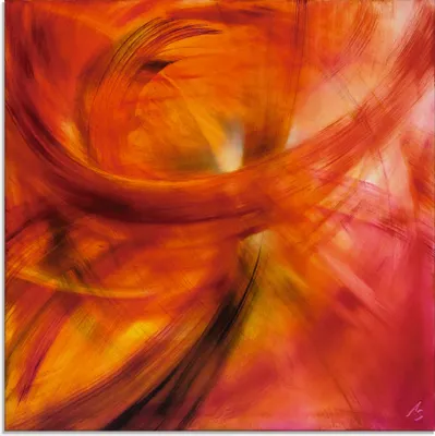 Produktbild von ARTland Glasbild Roter Lichtertanz Größe: 20x20 cm