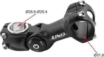Immagine prodotto di Attacco manubrio per bicicletta UNO 0°/ 60° Grado regolabile - 110 mm Argento