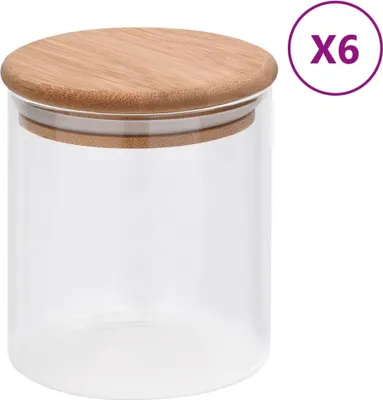 Produktbild von Vorratsgläser mit Bambusdeckel 6 Stk. 600 ml