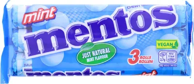 Obrázek produktu pro Mentos Mint 3 roličky žvýkacích pastilky s příchutí čerstvé máty 114g