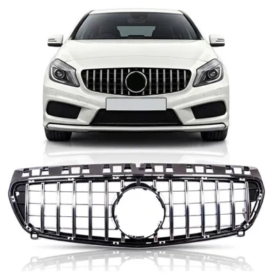 Produktbild von Kühlergrill Schwarz Chrom passt für Mercedes A-Klasse W176 Vorfacelift 12-15 auf Sport Panamericana GT