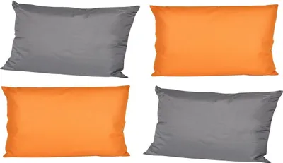 Produktbild von JACK 4x Outdoor Lounge Kissen 30x50cm viele Farben Dekokissen inkl. Füllung Wasserfest Sitzkissen Garten Stuhl, Farbe:2x Orange - 2x Anthrazit