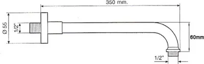 Productafbeelding van Sapho douchearm, rond, 350 mm, brons