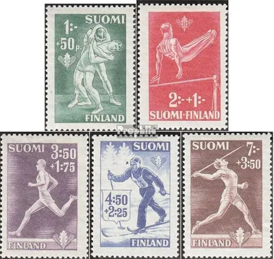 Produktbild von Briefmarken Finnland 1945 Mi 286-290 (kompl.Ausg.) postfrisch Sport