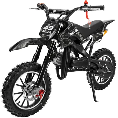 Produktbild von Actionbikes Motors Jugend Mini Crossbike Delta 49ccm | 2 Takt - Bis zu 40 km/h - Motorcrossbike - Pocketbike - Cross Dirt Bike - Motorrad (Schwarz)