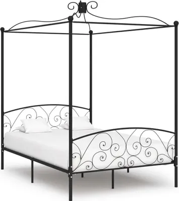 Produktbild von Himmelbett-Gestell Schwarz Metall 140 x 200 cm
