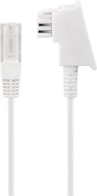 Obrázek produktu pro Goobay 60666 Kabel pro DSL/VDSL router, 2 m, bílý - měděný vodič (CU), zástrčka TAE-F > zástrčka RJ45 (8P2C)
