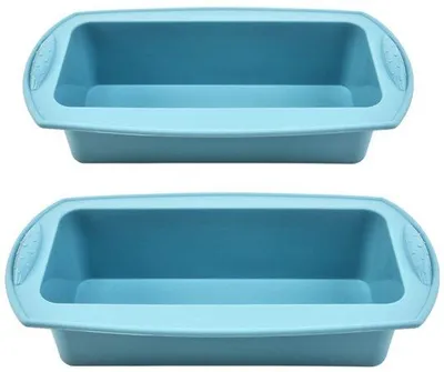 Produktbild von Silikonrechteckige Backform - 2 Stücke - 27 x 14 x 6,5 cm - Für Kuchen und Brot geeignet - Antibakterielle Backform - Silikonrechteckige Form - Kuchen- und Backzubehör