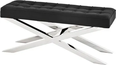 Produktbild von Casa Padrino Luxus Sitzbank Mod2 Schwarz 120 x 42,5 x H. 53,5 cm  - Luxus Kollektion