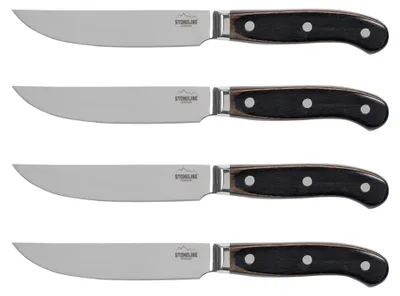 Produktbild von STONELINE® Edelstahl Steakmesser Set 4-teilig | Holzgriff