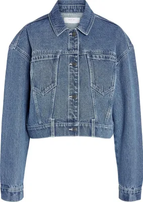 Produktbild von NOISY MAY Kurze Jeansjacke mit Knopfleiste und Umlegekragen Größe: L