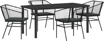 Obrázok produktu pre vidaXL Záhradný jedálenský set 5 ks čierny polyratan