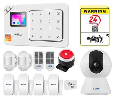 Image de Système d'alarme,sans fil, compatibilité avec les assistants vocaux, kit d'alarme 8, prise européenne