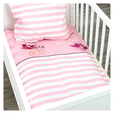 Produktbild von Alvi Baby Bettwäsche-Set 80x80 & 35x40 – „Rock Cat” Rosa – 100% Baumwolle