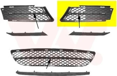 Produktbild von VAN WEZEL Lüftungsgitter Grill Stoßfänger für BMW 3 Touring (E91) mit Löchern für Zier-/Stoßleiste