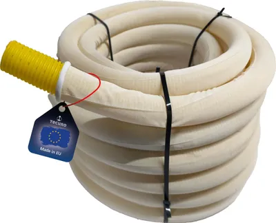 Produktbild von tecuro Drainagerohr 10 Meter - DN100, flexibel, gewellt und geschlitzt, mit Filterstrumpf, PVC-U, DIN 1187
