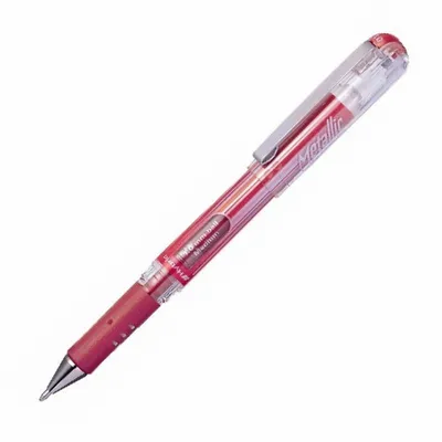 Image de Roller à encre gel Pentel HybridGel Grip DX, rouge métallisé, 0,5 mm
