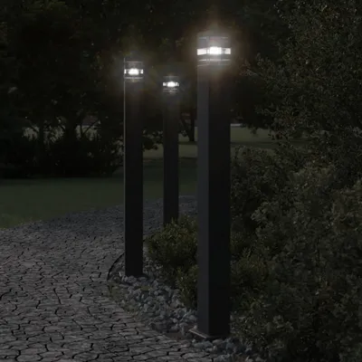 Immagine prodotto di vidaXL Luce di percorso con rilevatore di movimento nero 110 cm alluminio